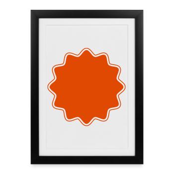 Emblem | Form | Star Round Corners (Vectorgraphic) - Framed poster (27 × 37 cm) - black - Front
