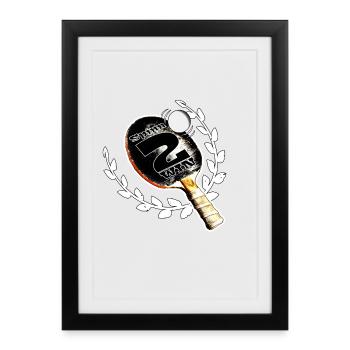 Table tennis - Framed poster (27 × 37 cm) - black - Front