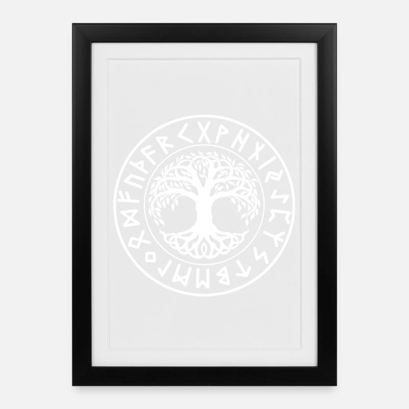 Yggdrasil - Affiche encadrée (27 × 37 cm) - noir