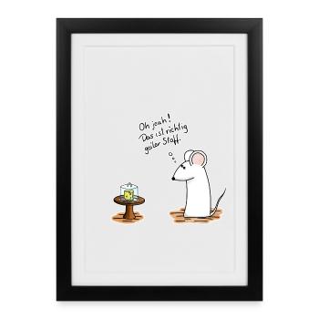 Richtig geiler Stoff - Gerahmtes Poster (27 × 37 cm) - Schwarz - Vorne