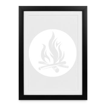 icône de logo icône Campfire Nature Outdoor Graphic - Affiche encadrée (27 × 37 cm) - noir - Devant