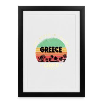 Corfu Greece Beach Vintage Thailand - Framed poster (27 × 37 cm) - black - Front
