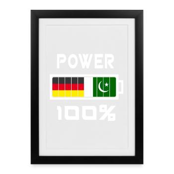 Germany and Pakistan Power 100% - Framed poster (27 × 37 cm) - black - Front