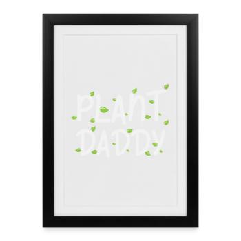 Plant Daddy Cadeau de fête des pères - Affiche encadrée (27 × 37 cm) - noir - Devant