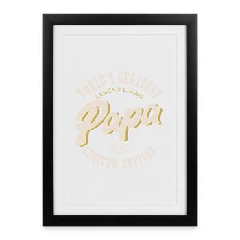 La plus grande légende du monde Papa vivant - Affiche encadrée (27 × 37 cm) - noir - Devant