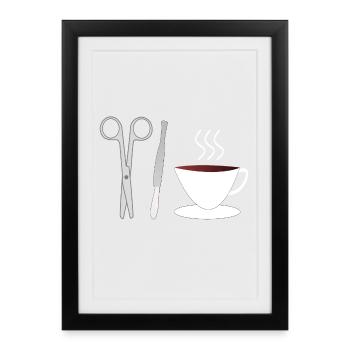 Chirurgien Chirurgie Chirurgie Café Cadeau - Affiche encadrée (27 × 37 cm) - noir - Devant