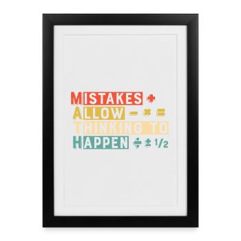 Math Mistakes Allow Thinking To Happen - Framed poster (27 × 37 cm) - black - Front