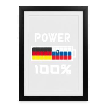 Allemagne et Slovénie Power 100% - Affiche encadrée (27 × 37 cm) - noir - Devant