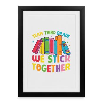 Team Third Grade Back To School - Framed poster (27 × 37 cm) - black - Front