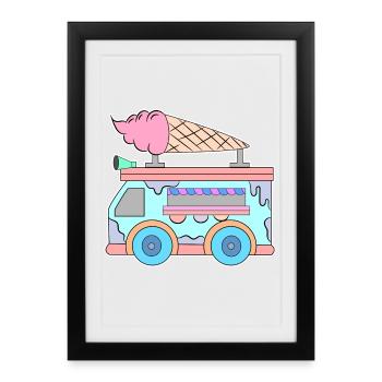 Kids Ice Cream - Framed poster (27 × 37 cm) - black - Front