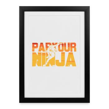 Parkour Ninja Parkour Lovers - Framed poster (27 × 37 cm) - black - Front