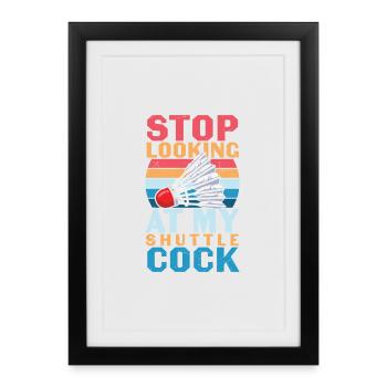 Badminton Joke Shuttlecock - Framed poster (27 × 37 cm) - black - Front