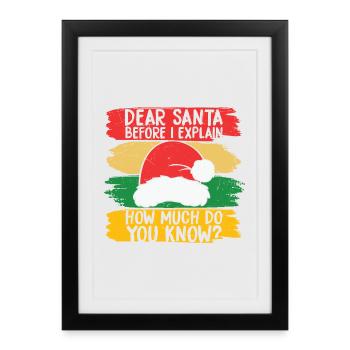 Dear Santa How Much Do You Know - Framed poster (27 × 37 cm) - black - Front