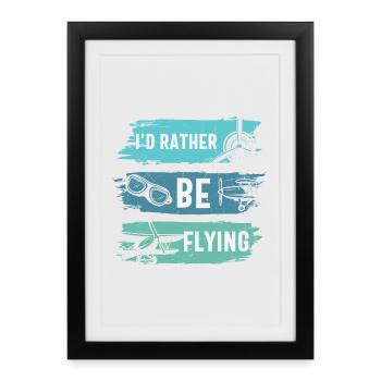 Je préfère voler drôle pilote d’avion - Affiche encadrée (27 × 37 cm) - noir - Devant