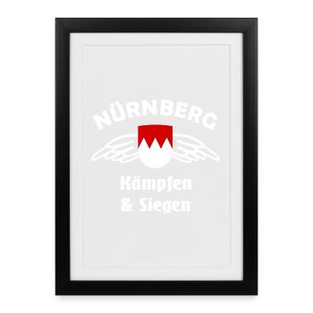 Nürnberg Fans - Gerahmtes Poster (27 × 37 cm) - Schwarz - Vorne