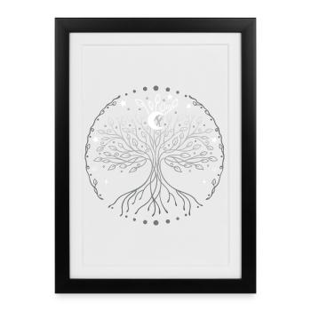 Yggdrasil Weltenesche Arbre de Vie - Affiche encadrée (27 × 37 cm) - noir - Devant