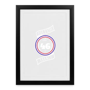 Fier d'être du 46 - Affiche encadrée (27 × 37 cm) - noir - Devant
