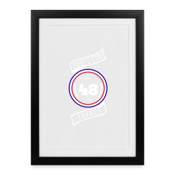 Fière D'être Du 48 Lozère France - Affiche encadrée (27 × 37 cm) - noir - Devant