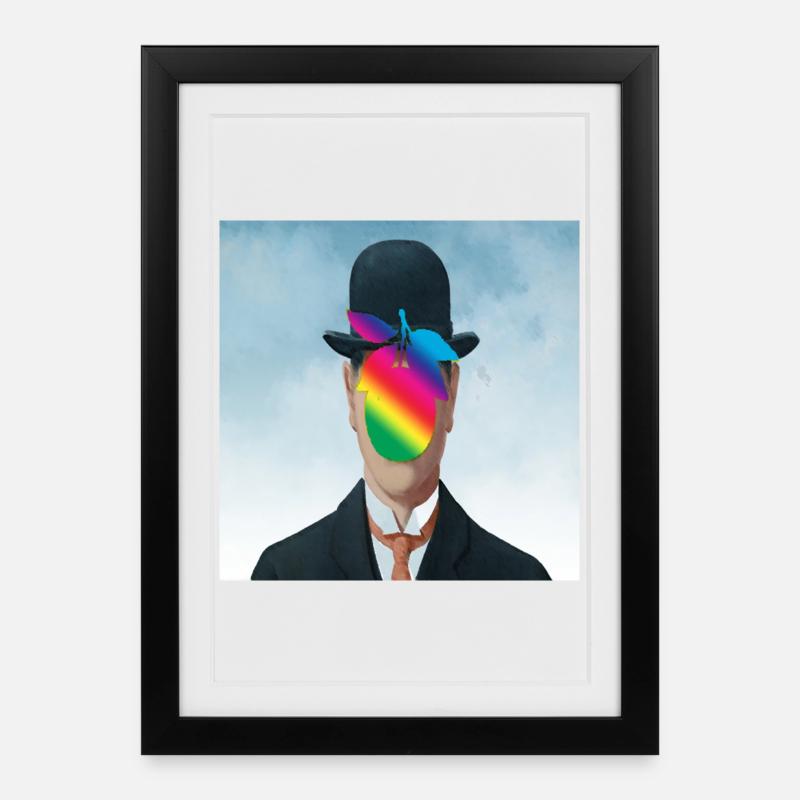 Rainbow Apple-Man - Framed poster (27 × 37 cm) - black