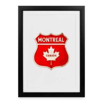 Montreal Canada Coat of Arms Flags Design - Framed poster (27 × 37 cm) - black - Front