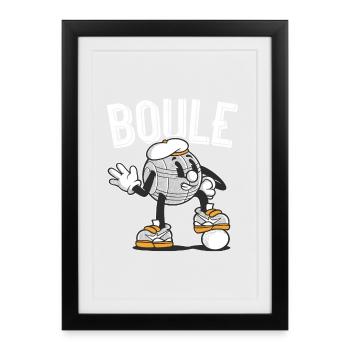 Tenue de pétanque boule pour boule bouler - Affiche encadrée (27 × 37 cm) - noir - Devant