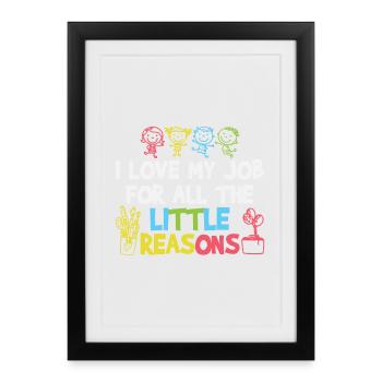 Le professeur aime mon travail pour de petites raisons - Affiche encadrée (27 × 37 cm) - noir - Devant