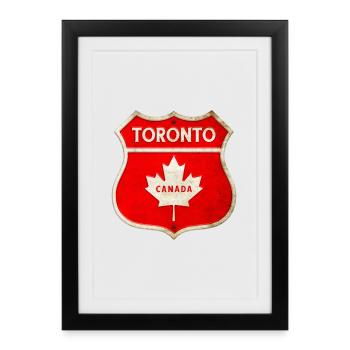 Toronto Canada Coat of Arms Flags Design - Framed poster (27 × 37 cm) - black - Front