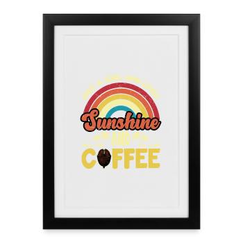 Juste une fille qui aime le design de café - Affiche encadrée (27 × 37 cm) - noir - Devant