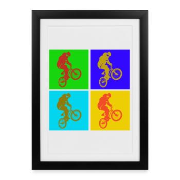 BMX Pop Art - Framed poster (27 × 37 cm) - black - Front
