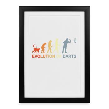 Évolution des fléchettes vintage - Affiche encadrée (27 × 37 cm) - noir - Devant