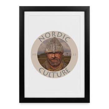 Nordic Viking / Hans Strom Schweden - Gerahmtes Poster (27 × 37 cm) - Schwarz - Vorne