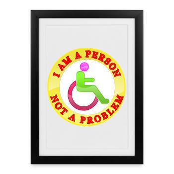 Je suis une personne, pas un problème - Affiche encadrée (27 × 37 cm) - noir - Devant