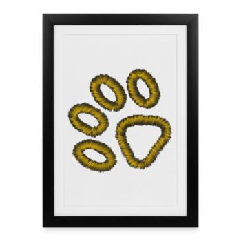 golden tiger paw - Framed poster (27 × 37 cm) - black - Front