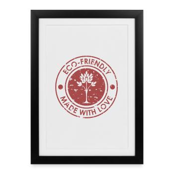 Eco-Friendly Tree Emblem Design - Framed poster (27 × 37 cm) - black - Front