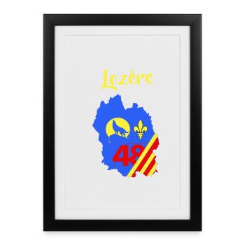 Lozère - Framed poster (27 × 37 cm) - black - Front