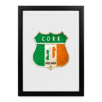 Cork Ireland Coat of Arms Flags Design - Framed poster (27 × 37 cm) - black - Front