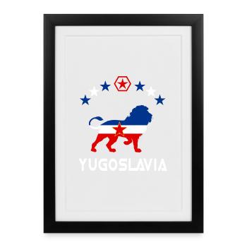 Yugoslavia lion design - Framed poster (27 × 37 cm) - black - Front