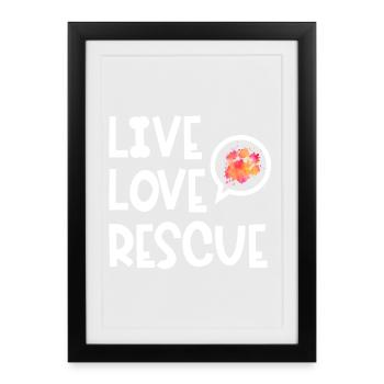 Rescue Dog Search Dog Service Dog Paw - Framed poster (27 × 37 cm) - black - Front