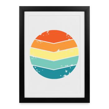 Retro Symbol Circle Circle Symbols Vintage Icon - Framed poster (27 × 37 cm) - black - Front