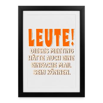 Büro Humor - Konzern Meeting - Gerahmtes Poster (27 × 37 cm) - Schwarz - Vorne