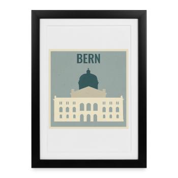 Bern - Affiche encadrée (27 × 37 cm) - noir - Devant