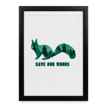 Environmental Protection Squirrel Climate Change - Framed poster (27 × 37 cm) - black - Front