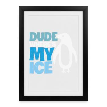 Pingouin Réchauffement climatique Changement climatique - Affiche encadrée (27 × 37 cm) - noir - Devant