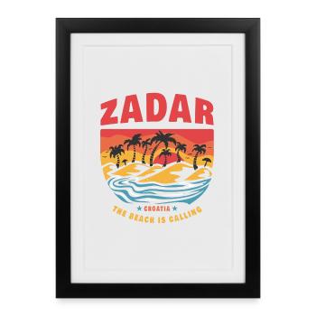 Zadar Croatia beach design - Framed poster (27 × 37 cm) - black - Front