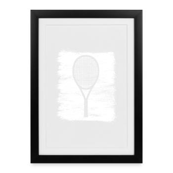 Tennis racket - Framed poster (27 × 37 cm) - black - Front
