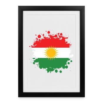 Conception de drapeaux Splash Kurdistan - Affiche encadrée (27 × 37 cm) - noir - Devant
