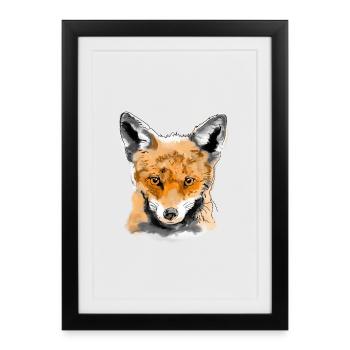 Renard - Affiche encadrée (27 × 37 cm) - noir - Devant