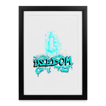 Usedom lighthouse design/gift idea - Framed poster (27 × 37 cm) - black - Front