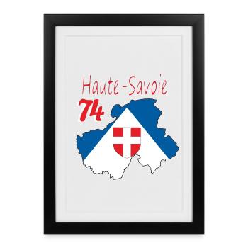 Haute-savoie - Affiche encadrée (27 × 37 cm) - noir - Devant