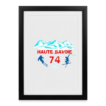 Haute-savoie - Affiche encadrée (27 × 37 cm) - noir - Devant